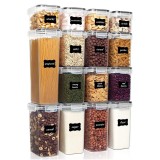 Cutii de depozitare alimente, Cyrax, Set din 15 Cutii pentru Condimente, Cereale, Cutii pentru Bucatarie, din Plastic PP, Cutii Alimentare, Diferite D