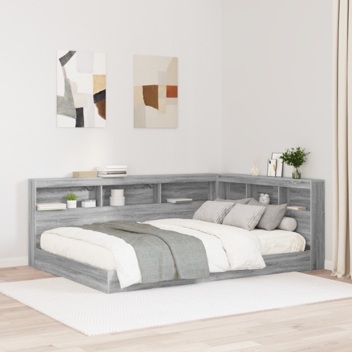 vidaXL Tăblie de depozitare cu raft sonoma gri 135 cm Lemn compozit