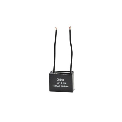 Condensator Pornire Motor cu Fire elSales ELS-CBB61-F205, 2,5 uf, Tensiune 450 V, Dimensiuni Reduse, Negru foto