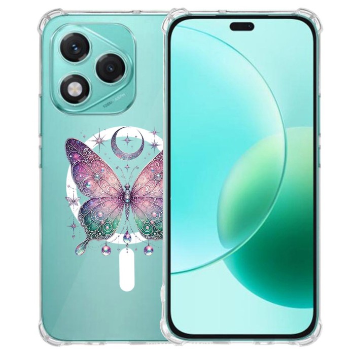 Husa antisoc pentru honor 400 lite - airbag magsafe, 4 col&Egrave;uri ranforsate, c24 - butterflies