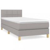 Cumpara ieftin Pat box spring cu saltea, gri deschis, 80x200 cm, textil