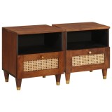 vidaXL Mese de noptieră cu sertar 2 pcs 40 x 33 x 46 cm