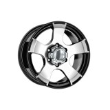 Jante DY366 KM 16x8 6x139.7 ET25 negru polish diamond cut compatibile Ford Toyota Nissan Mitsubishi Cod: DY366
