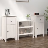 vidaXL Servante, 2 buc., alb, 40x35x80 cm, lemn masiv de pin