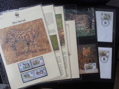 Serie timbre fauna WWF animale feline serval nestampilate filatelice foto