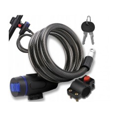 Antifurt pentru bicicleta, cu 2 chei, lungime cablu 90 cm, otel, negru