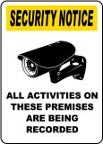 All Activities Being Recorded Sign