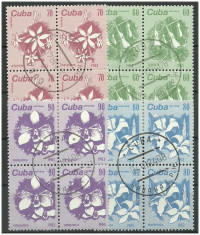 Cuba 1983 - flori, serie stampilata de 4 foto