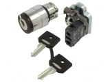 Comutator rotativ cu cheie 22mm 2 NO negru XB4BG21
