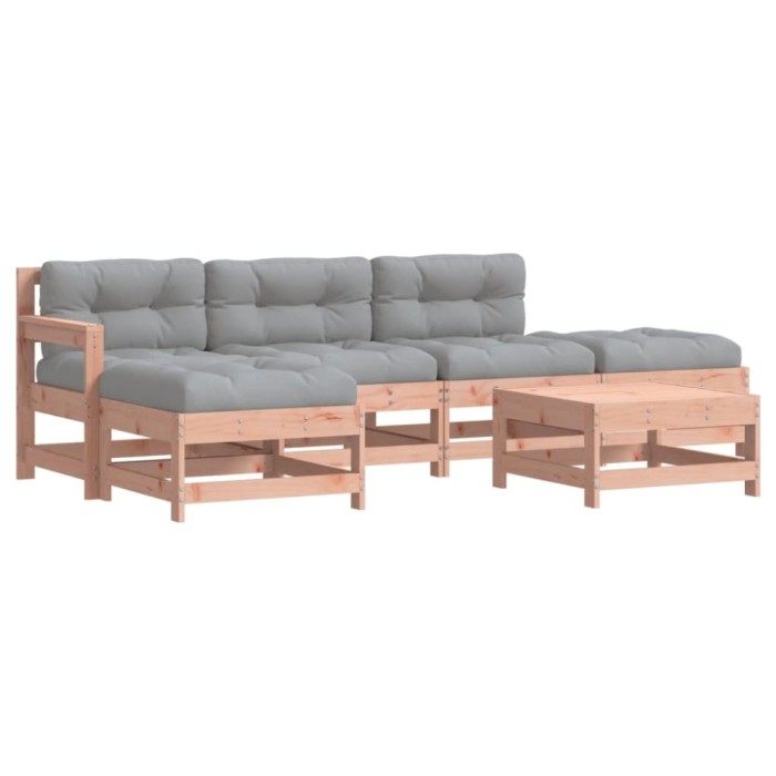 Set mobilier de gradina cu perne, 6 piese, lemn masiv Douglas