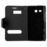 Husa tip carte cu stand neagra (cu decupaje frontale) pentru Huawei Ascend Y511