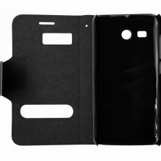 Husa tip carte cu stand neagra (cu decupaje frontale) pentru Huawei Ascend Y511