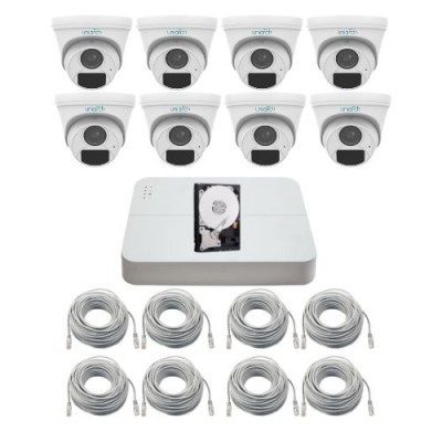 Sistem supraveghere IP Uniarch, 8 camere de interior 4MP 2K, Infrarosu 30m, Microfon, Slot card SD, Microfon, NVR 8 canale, HDD 500GB, Accesorii monta foto