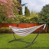 Hamac dublu cu suport metalic, greutate maxima 150 kg, husa depozitare, 270x100x100 cm