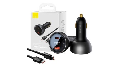 Baseus Superme Aut&amp;oacute;st&amp;ouml;ltő, USB, USB-C, 140W (fekete) foto