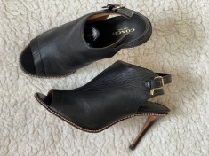 BOTINE NEGRE DAMA FIRMA COACH NEW YORK PIELE NATURALA SANDALE VARA FEMEI