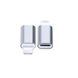 Adaptor type c (mama) to lightning (tata) cu agatatoare breloc inclusa, argintiu