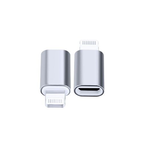 Adaptor type c (mama) to lightning (tata) cu agatatoare breloc inclusa, argintiu