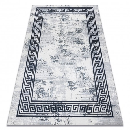 ANDRE 1189 covor lavabil Marmură, greacă anti-alunecare - negru / alb, 160x220 cm