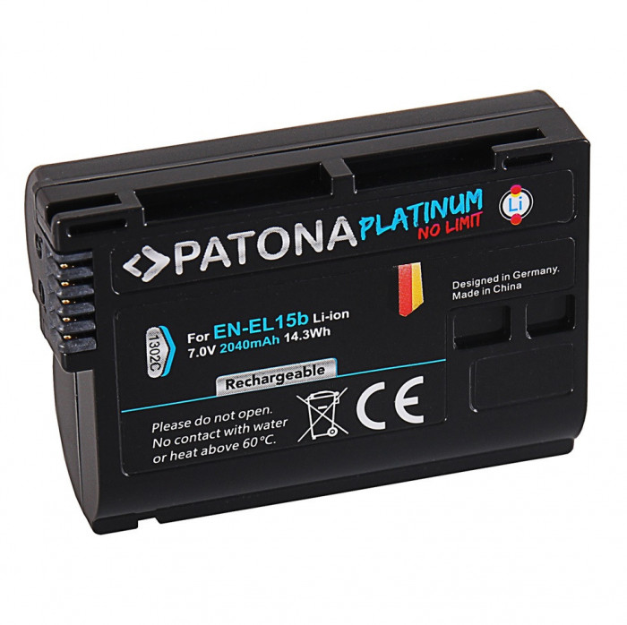 ​Acumulator 2040mAh compatibil Nikon EN-EL15B Patona Platinum 1302C