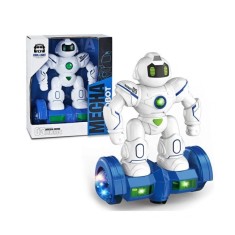 Robot interactiv, efecte luminoase si sunete, alb albastru