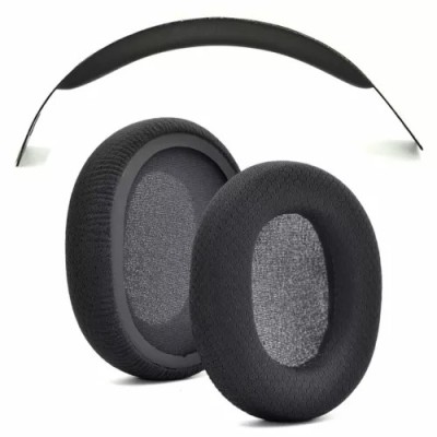 Set 2 bureti TXE + Banda superioara pentru casti SteelSeries Arctis 1, Negru, Plasa, Spuma cu memorie foto