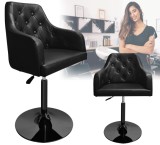 Scaun de coafat hidraulic rotativ pentru salonul de coafură Suport cromat scaun de coafor