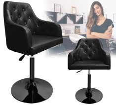 Scaun de coafat hidraulic rotativ pentru salonul de coafură Suport cromat scaun de coafor