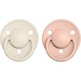 BIBS De Lux Natural Rubber Size 1: 0+ months suzetă Ivory / Blush 2 buc