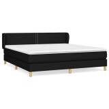 Cumpara ieftin Pat box spring cu saltea, negru, 180x200 cm, catifea