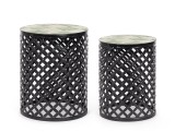 Cumpara ieftin Set 2 masute cafea otel ceramica multicolora Loire &Oslash;30x41h; &oslash;35x45h