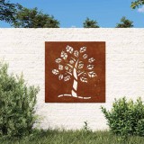 vidaXL Decor perete de grădină 55x55 cm design copac oțel Corten 824505