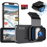 Camera Auto Dubla de bord 4k - Full HD, VisionHub&reg;, WIFI + GPS, G-Senzor Reglabil, Aplicatie pe Telefon, Night Vision, Loop Recording, Unghi Larg 170&deg;