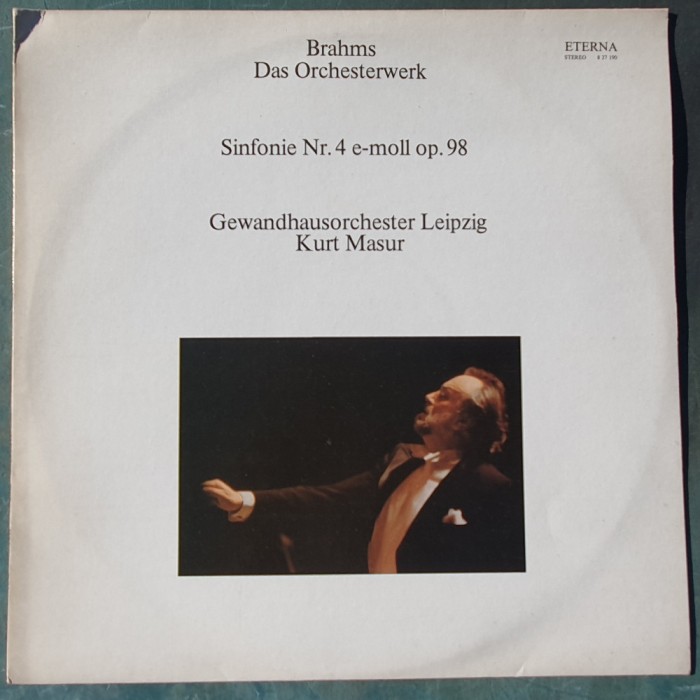 Brahms, Das Orchesterwerk, Sinfonie nr 4 e-moll op 98, Eterna DDR, stare fb