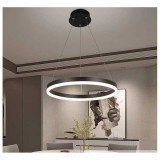Cumpara ieftin Lustra LED Minimalist Ring, 44W, 40cm, maro, telecomanda, lumina rece/calda/neutra, intensitate reglabila