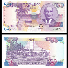 MALAWI █ bancnota █ 50 Kwacha █ 1994 █ P-28b █ UNC █ necirculata