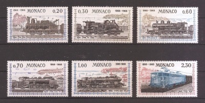 Monaco 1968- Locomotive-Aniversarea a 100 de ani a căii ferate Nisa-Monaco, MNH foto