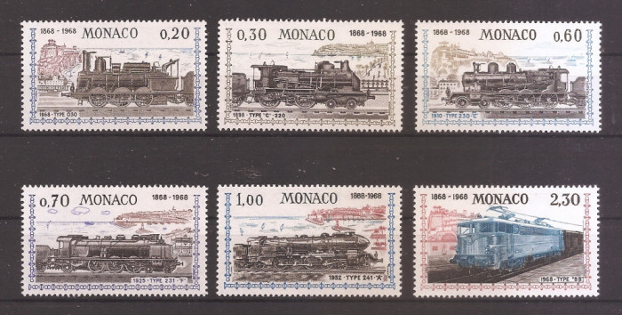 Monaco 1968- Locomotive-Aniversarea a 100 de ani a căii ferate Nisa-Monaco, MNH