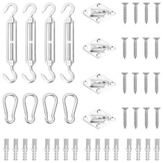 vidaXL Set accesorii parasolar din oțel inoxidabil, 12 piese 310241