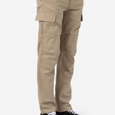 Dickies pantaloni de bumbac culoarea bej, drept DK0A4XDUKHK-BROWN