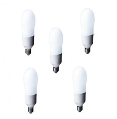 SET 5 becuri fluorescent Panasonic, soclu E27, putere 24W, forma spirala, lumina alb calda, alimentare 220 - 240 V, &quot;EFD24E282V-5&quot; (timbru verde 2.25