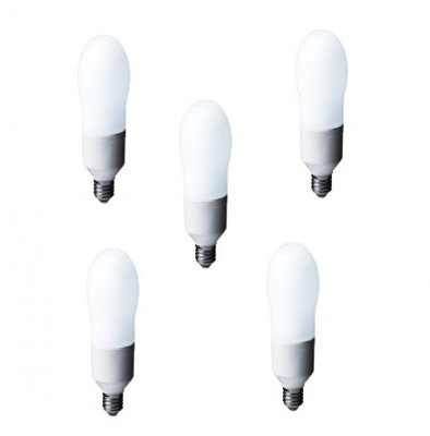 SET 5 becuri fluorescent Panasonic, soclu E27, putere 24W, forma spirala, lumina alb calda, alimentare 220 - 240 V, &amp;quot;EFD24E282V-5&amp;quot; (timbru verde 2.25 foto