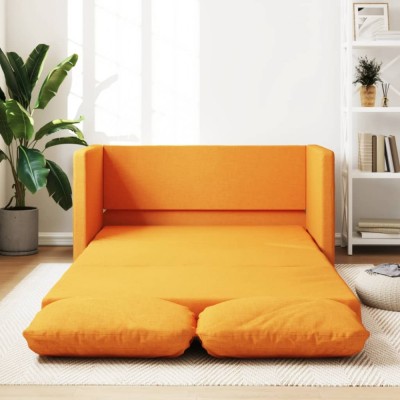 vidaXL Canapea extensibilă 2 &amp;icirc;n 1 galben &amp;icirc;nchis 112x174x55 cm țesătură foto