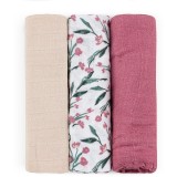 Petite&amp;Mars Moussy scutece textile Pink Meadow 68 x 68 cm 3 buc