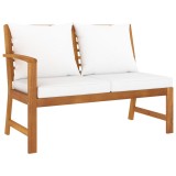 Gossi banca de gradina, perne crem, 114,5 cm lemn masiv de acacia