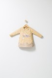 Cumpara ieftin Rochita Fetite Tongs Baby Fun Penguin Crem 9-12 Luni, Volan Lana, Bumbac 100%, Capse Spate, Maneca Lunga. Calitate Turcia