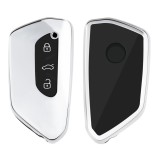 Husa Cheie Auto pentru VW - 3 Butoane, Silicon, Silver, 53868.04, Kwmobile