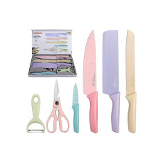 Set de cutite 6 piese din inox , Antibacterial KITCHEN KNIFE