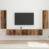 Cumpara ieftin Set Dulap pentru Televizor Montat pe Perete 4 buc. Lemn vechi
