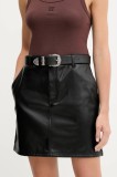 Hugo Blue fustă culoarea negru, mini, drept, 50542187